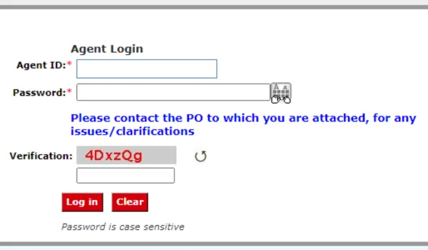 Post Office Agent Login